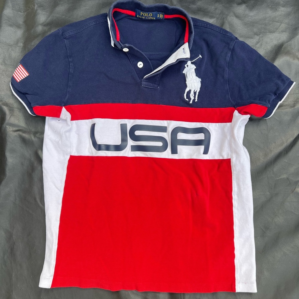 Polo Ralph Lauren Team USA Olympic Big Pony Polo Shirt - Custom Slim Fit - Small